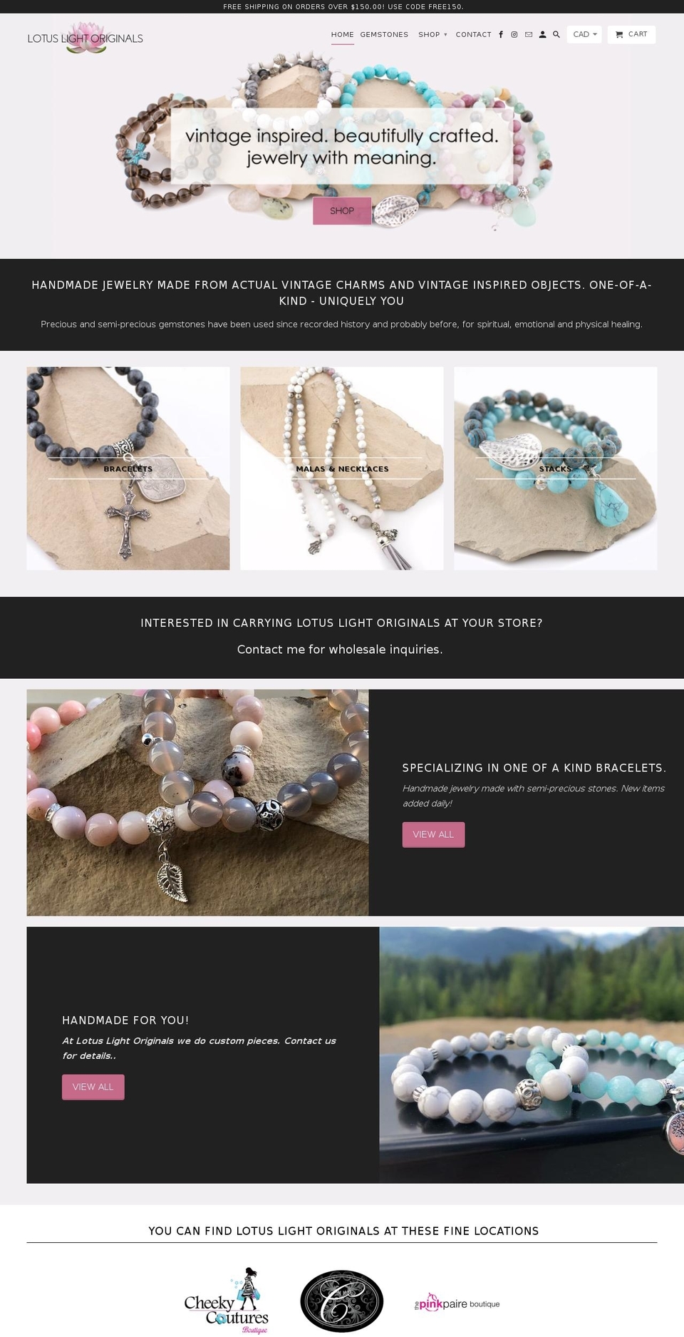 lotuslightoriginals.com — Shopify storefront screenshot