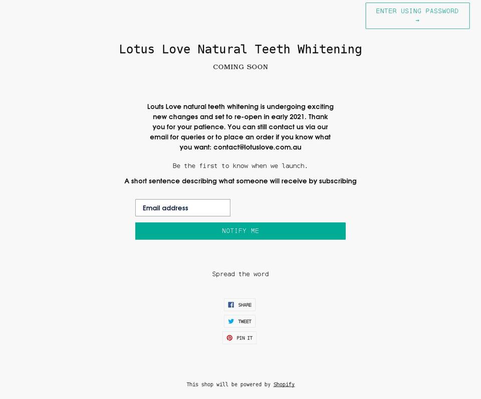 lotuslove.com.au shopify website screenshot