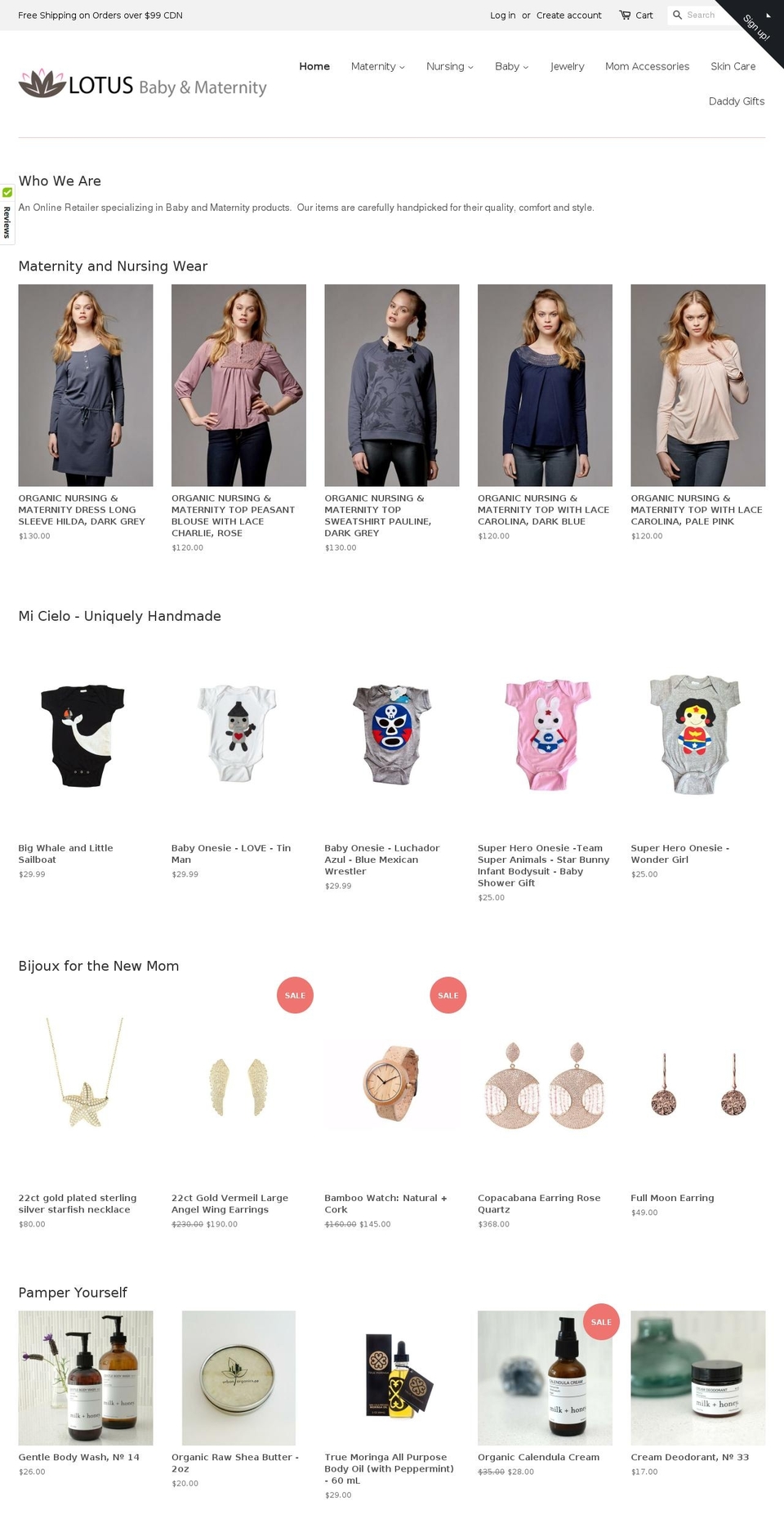 lotusmaternity.com shopify website screenshot