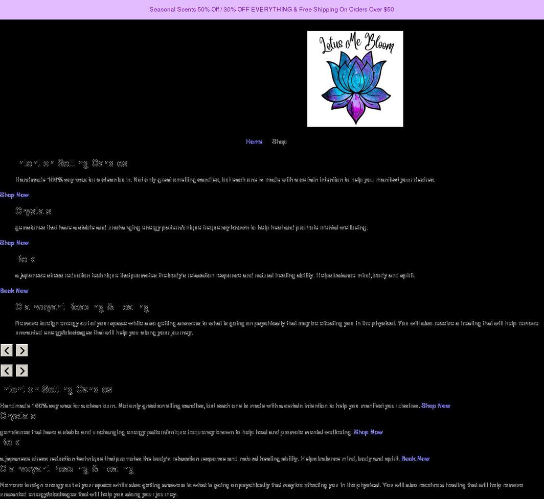 lotusmebloom.com shopify website screenshot