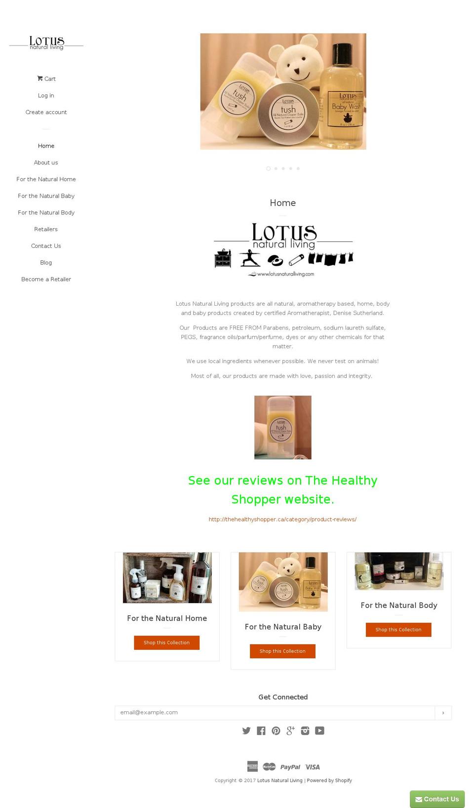 lotusnaturalliving.com shopify website screenshot