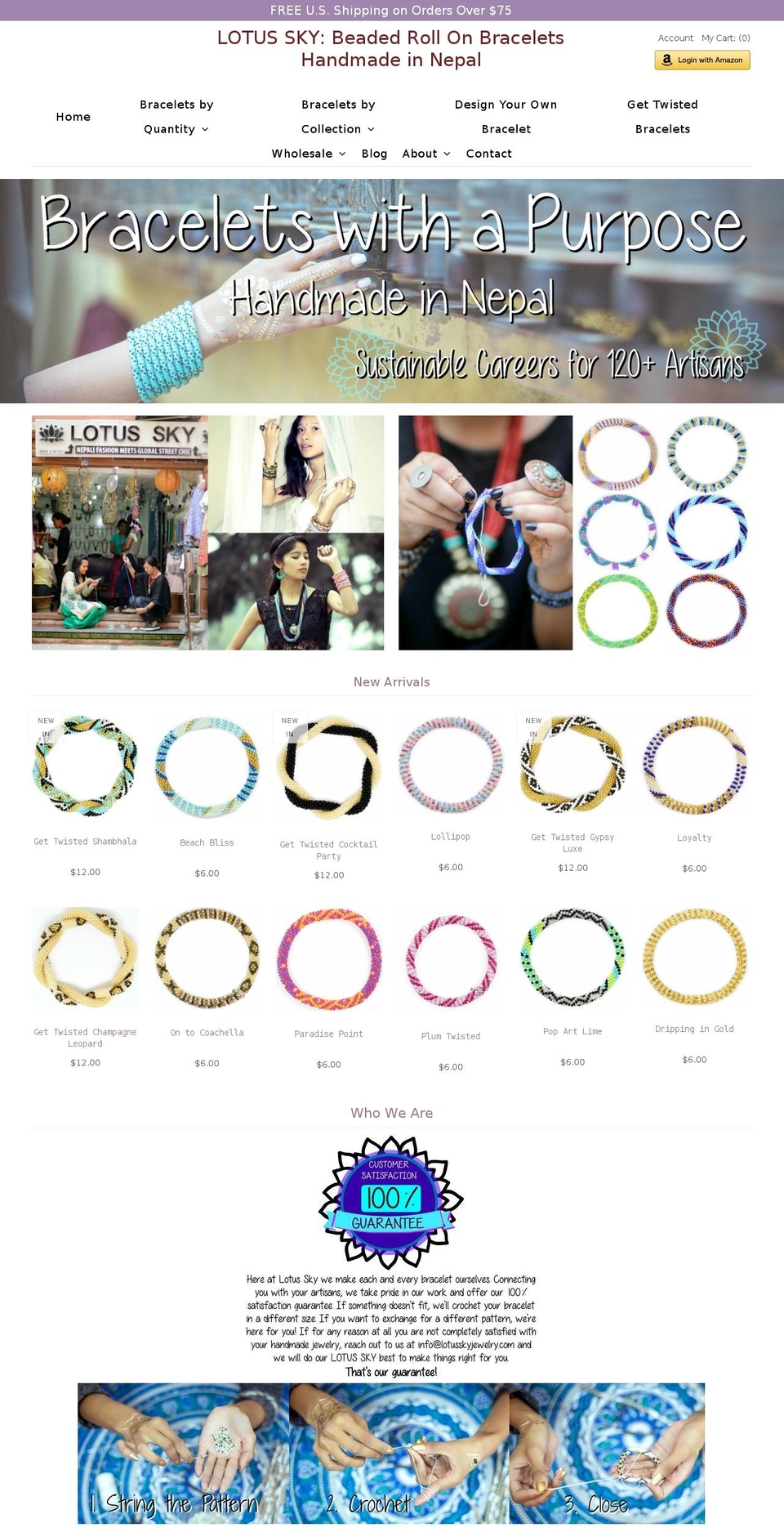 lotusskybracelets.com shopify website screenshot
