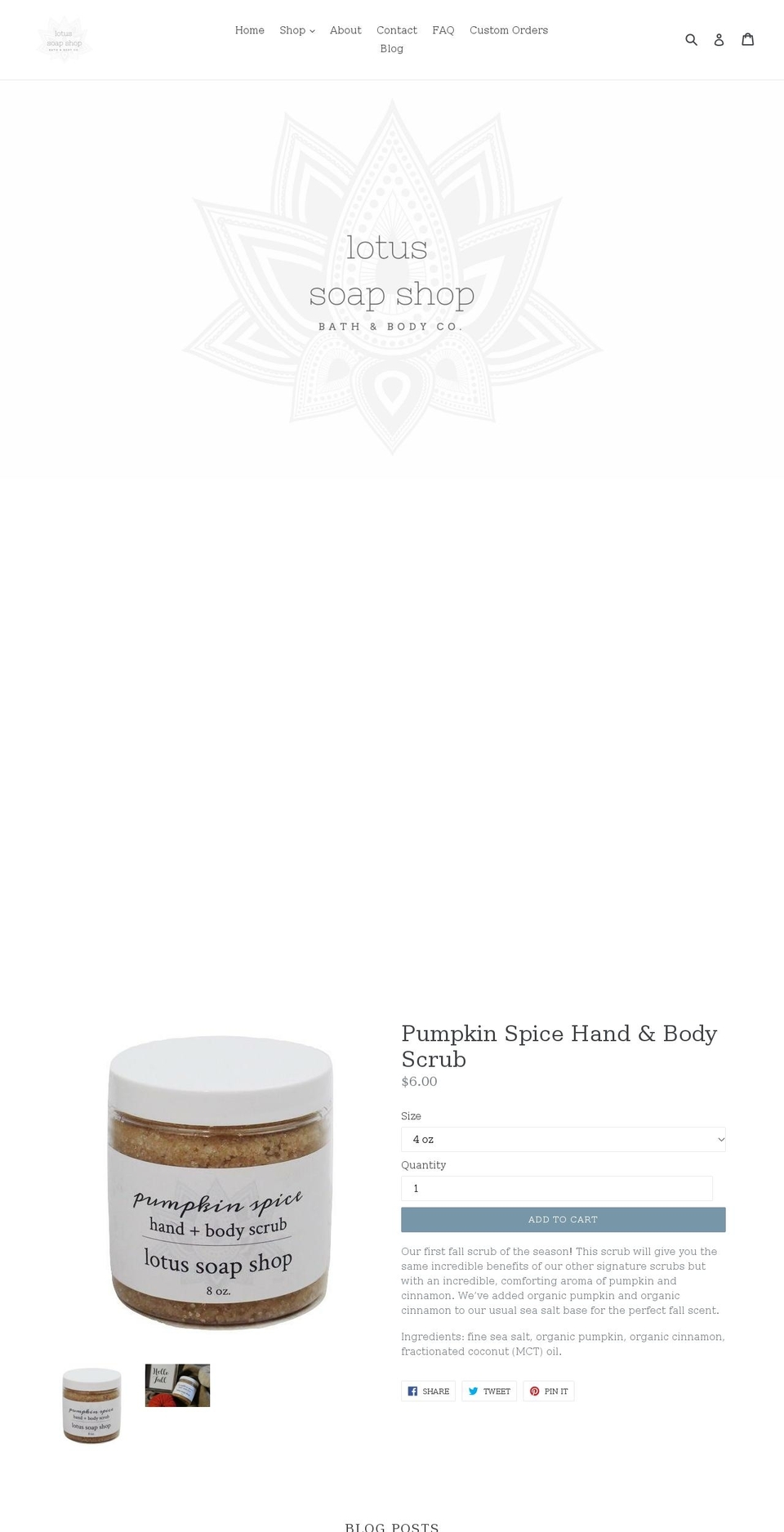 lotussoapshop.com — Shopify storefront screenshot