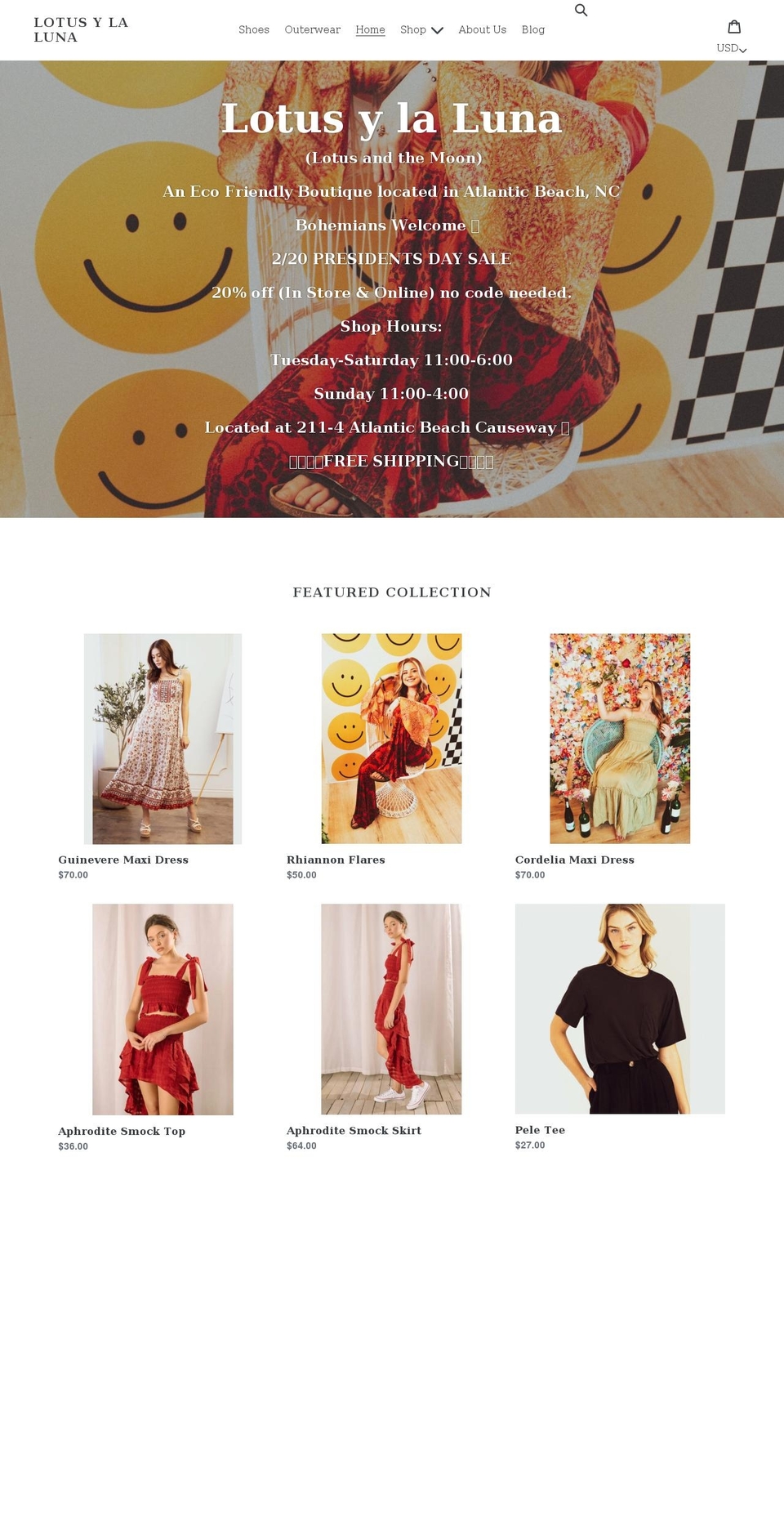 lotusylaluna.com shopify website screenshot