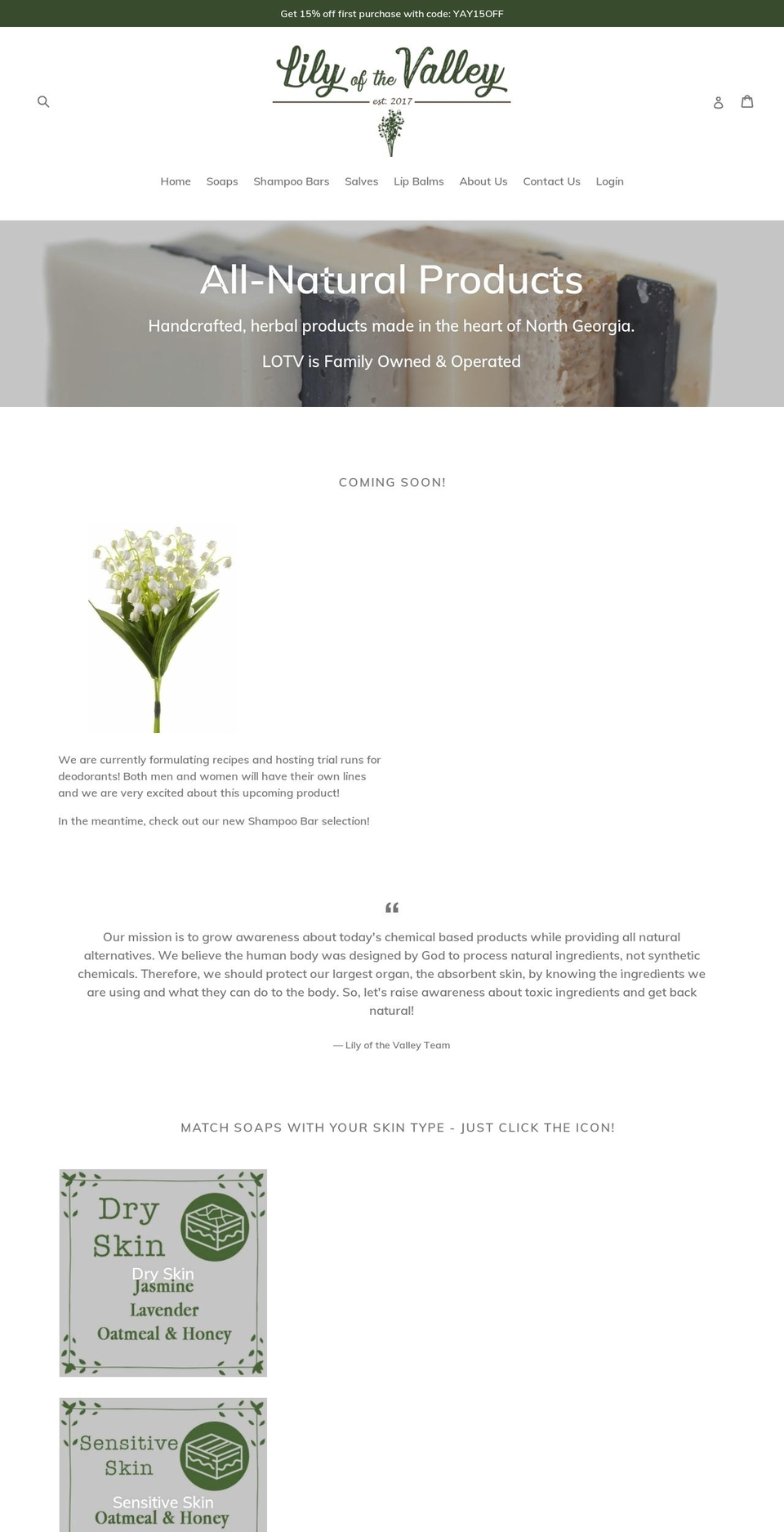 lotvsoaps.com shopify website screenshot