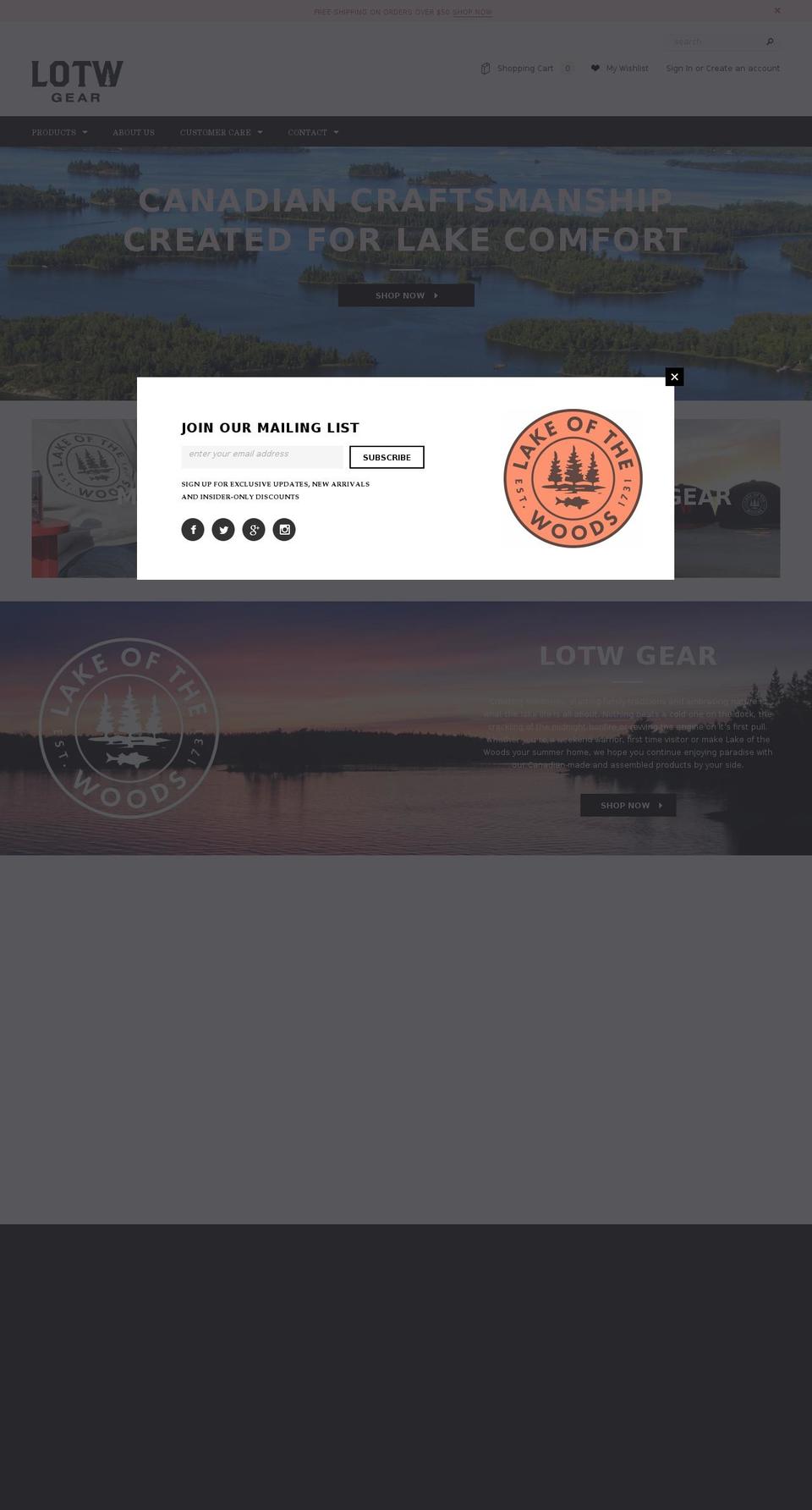 lotwgear.com shopify website screenshot