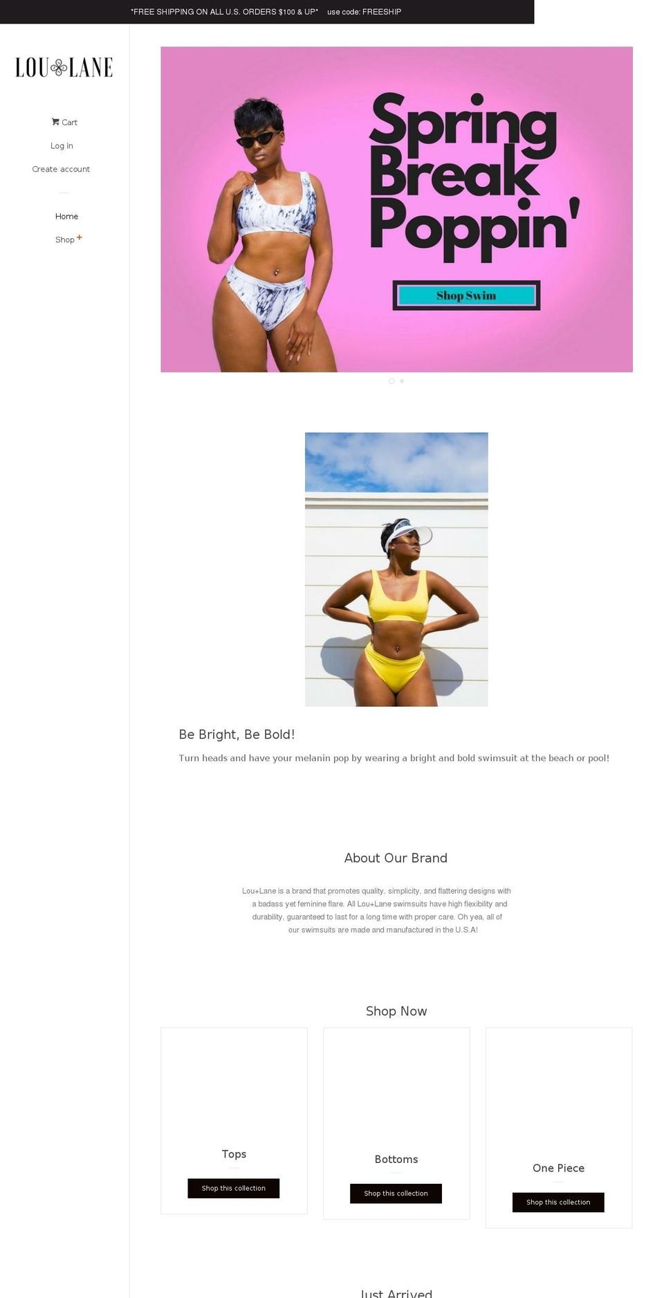 louandlane.com — Shopify storefront screenshot