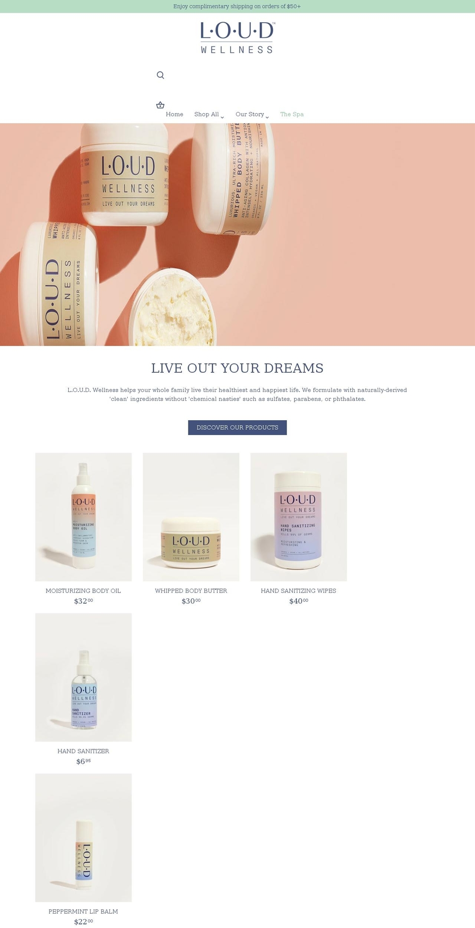 loud-wellness.com shopify website screenshot