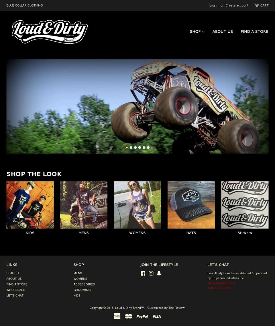 Reformation Shopify theme site example loudanddirty.com