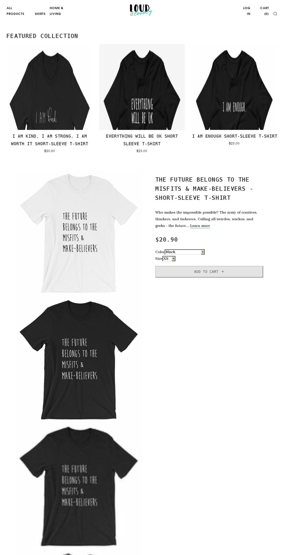 loudandlovely.com shopify website screenshot