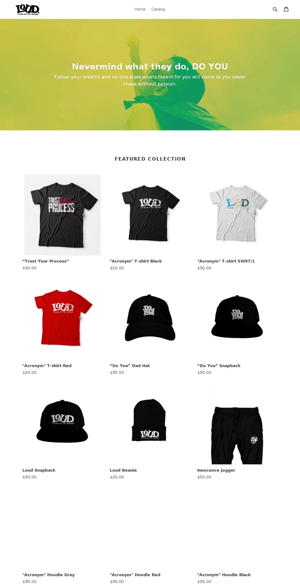 loudclothingco.com — Shopify storefront screenshot