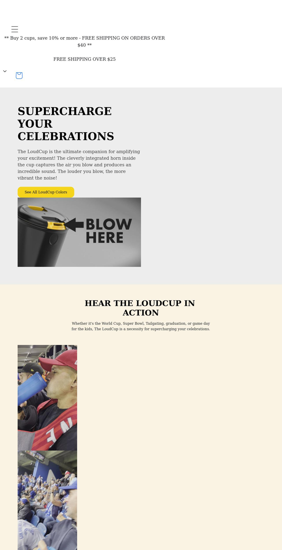 loudcup.com shopify website screenshot