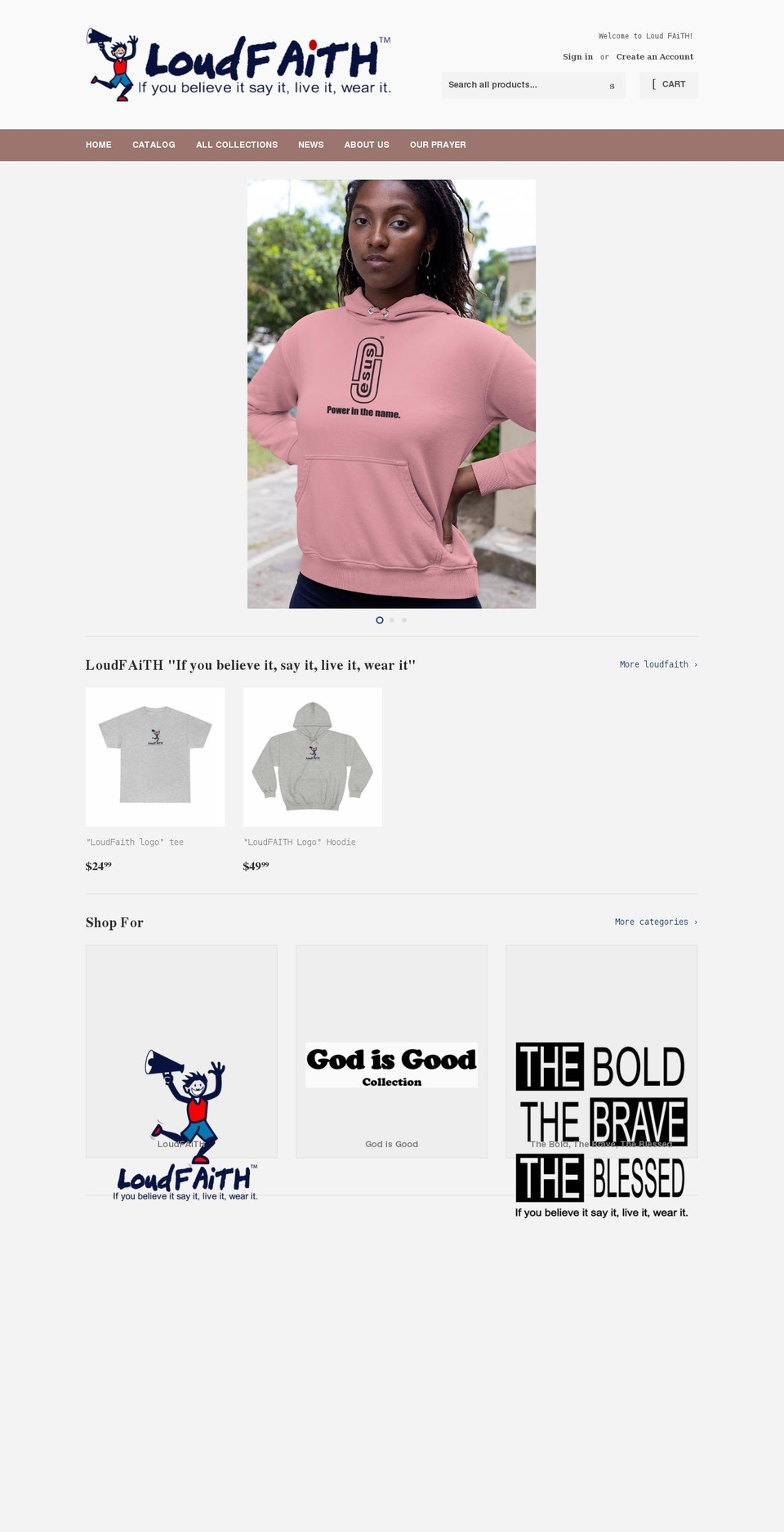 loudfaithstore.com — Shopify storefront screenshot