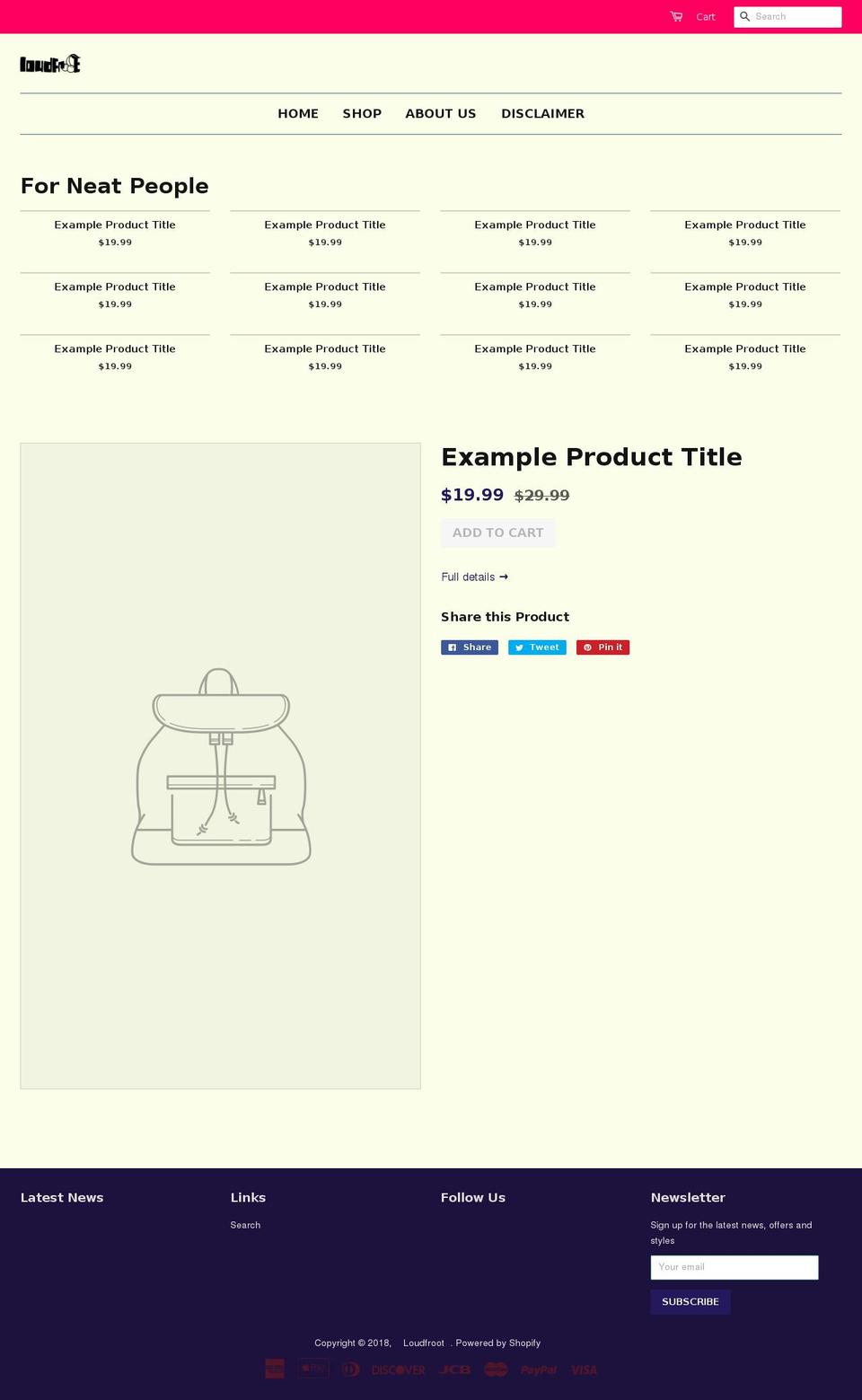 loudfroot.com shopify website screenshot