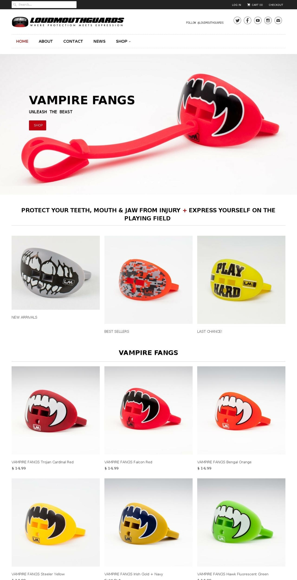 Pursuit Shopify theme site example loudmouthguards.com