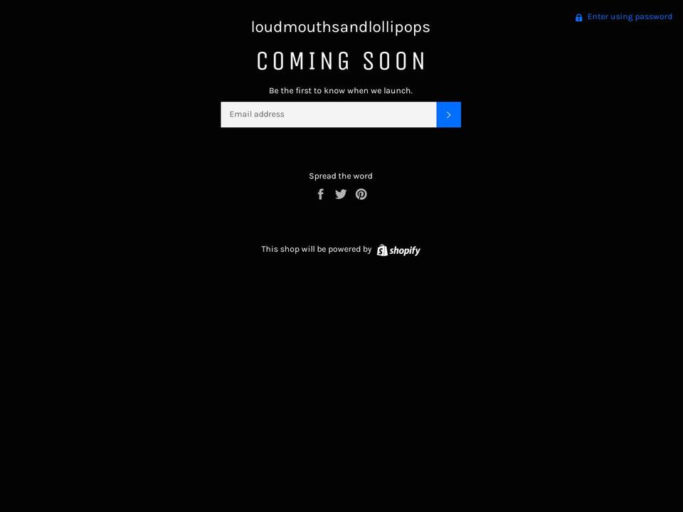 loudmouthsandlollipops.com — Shopify storefront screenshot