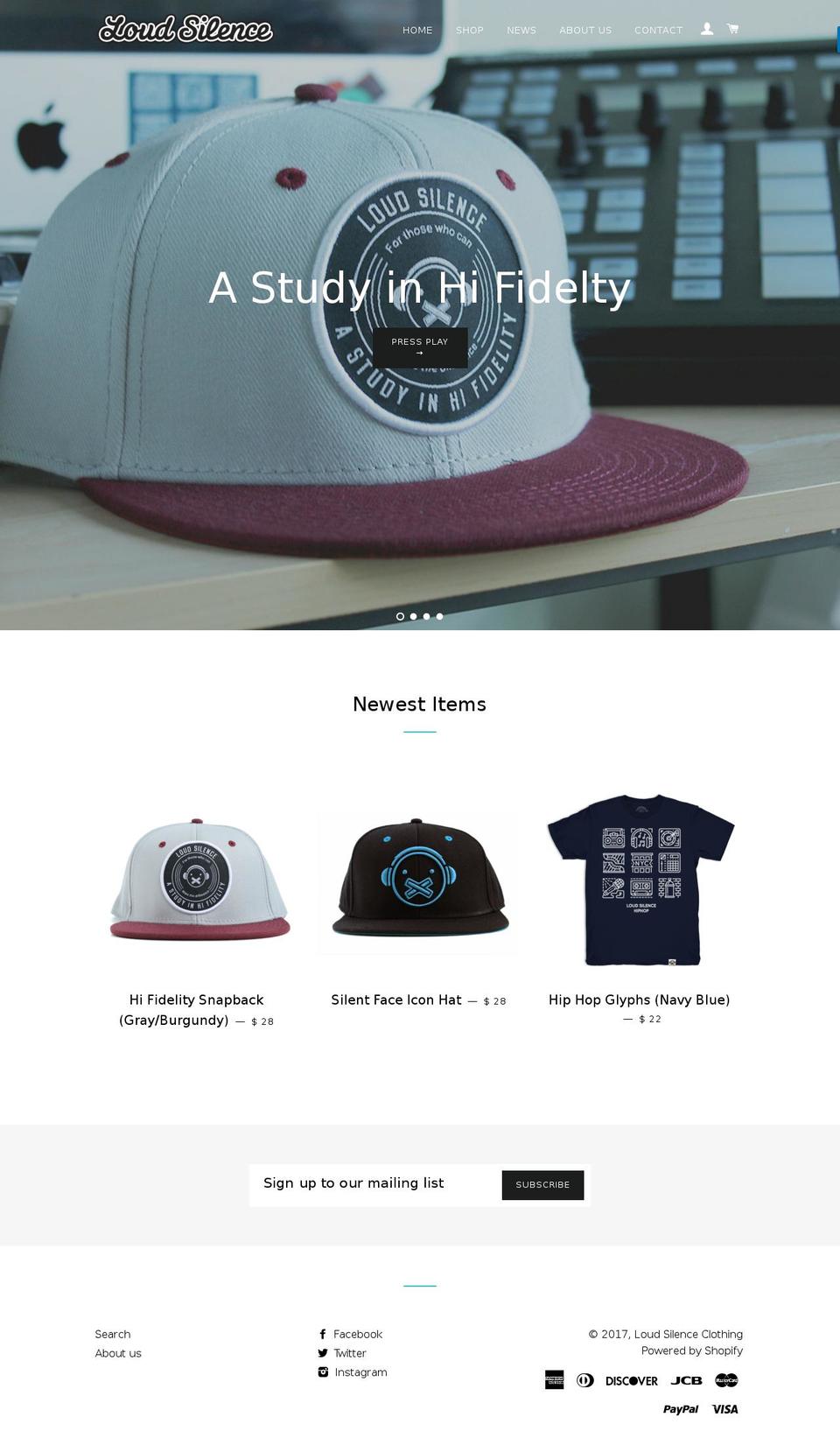 loudsilenceclothing.com shopify website screenshot