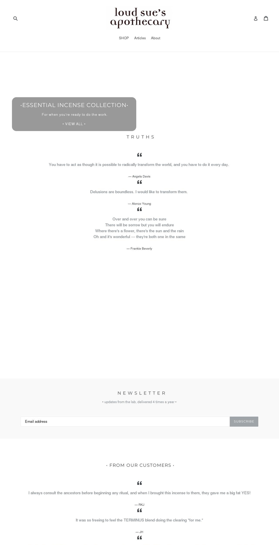 loudsues.com — Shopify storefront screenshot