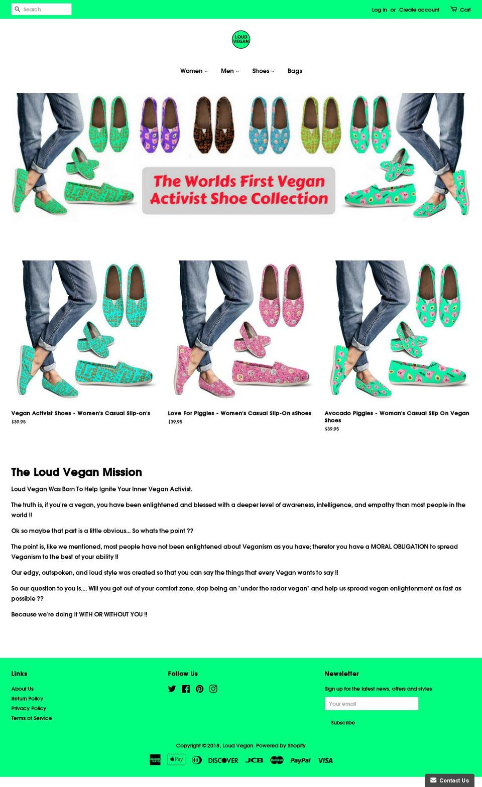 Fashion Shopify theme site example loudvegan.com