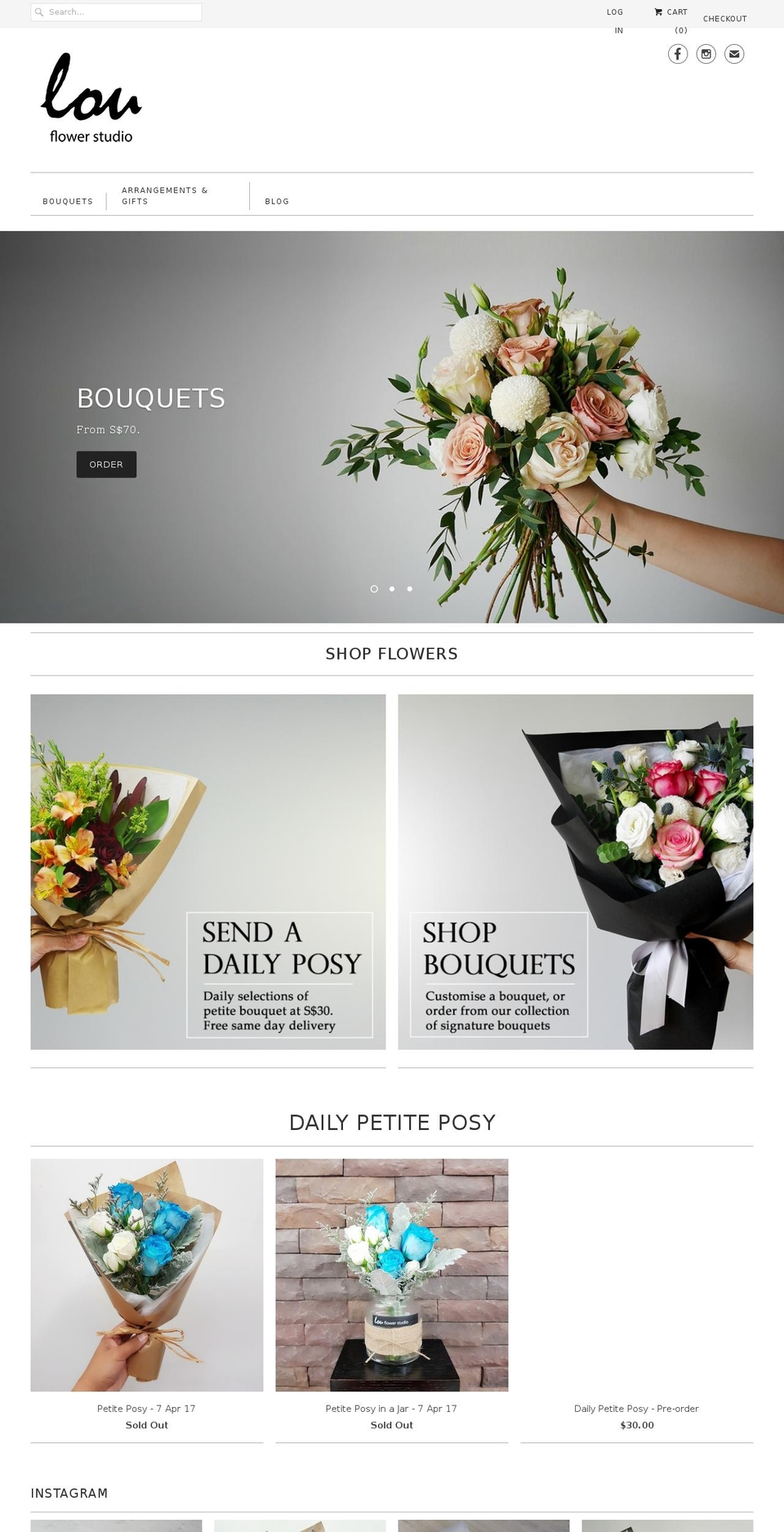 louflowerstudio.com shopify website screenshot