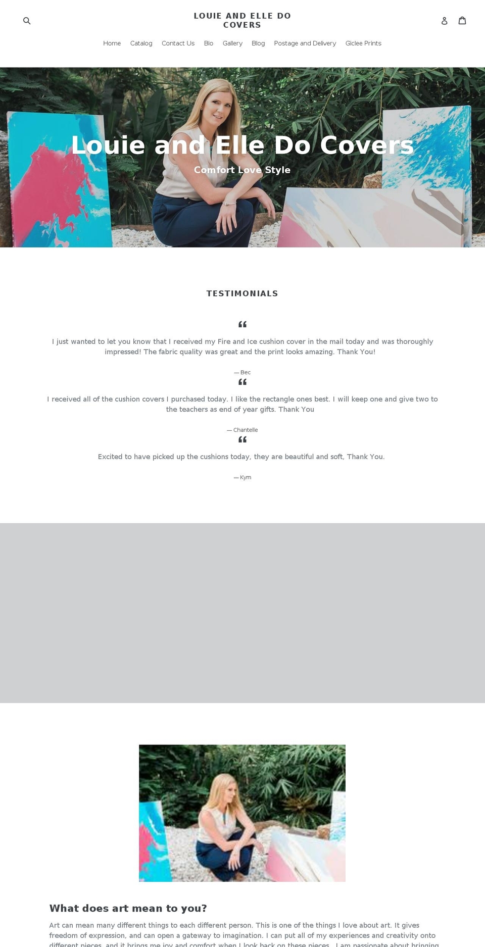 louieandelledocovers.com — Shopify storefront screenshot