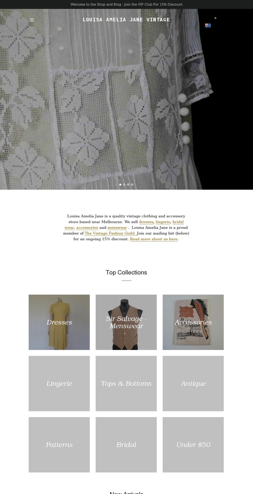louisaameliajane.com.au shopify website screenshot