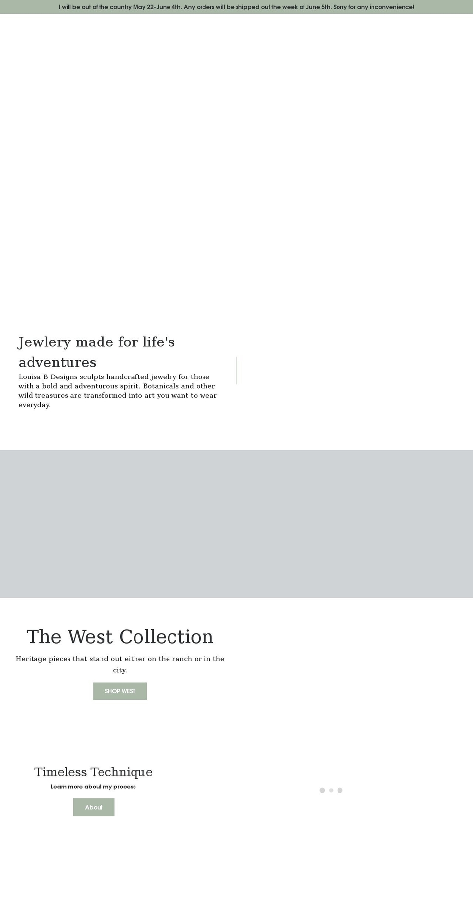 louisabdesigns.com shopify website screenshot