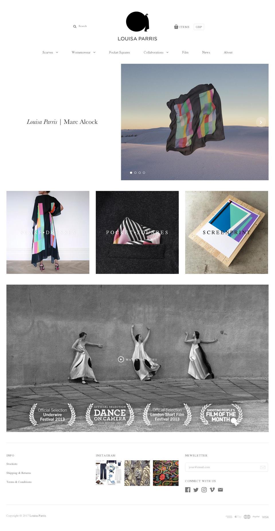 louisaparris.com shopify website screenshot