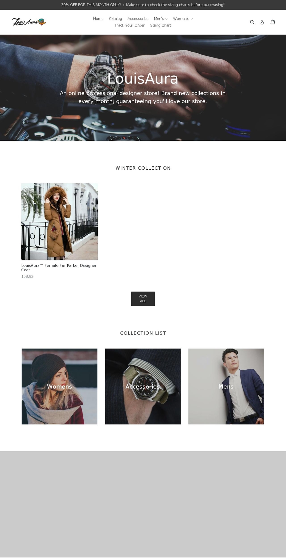 louisaura.com — Shopify storefront screenshot