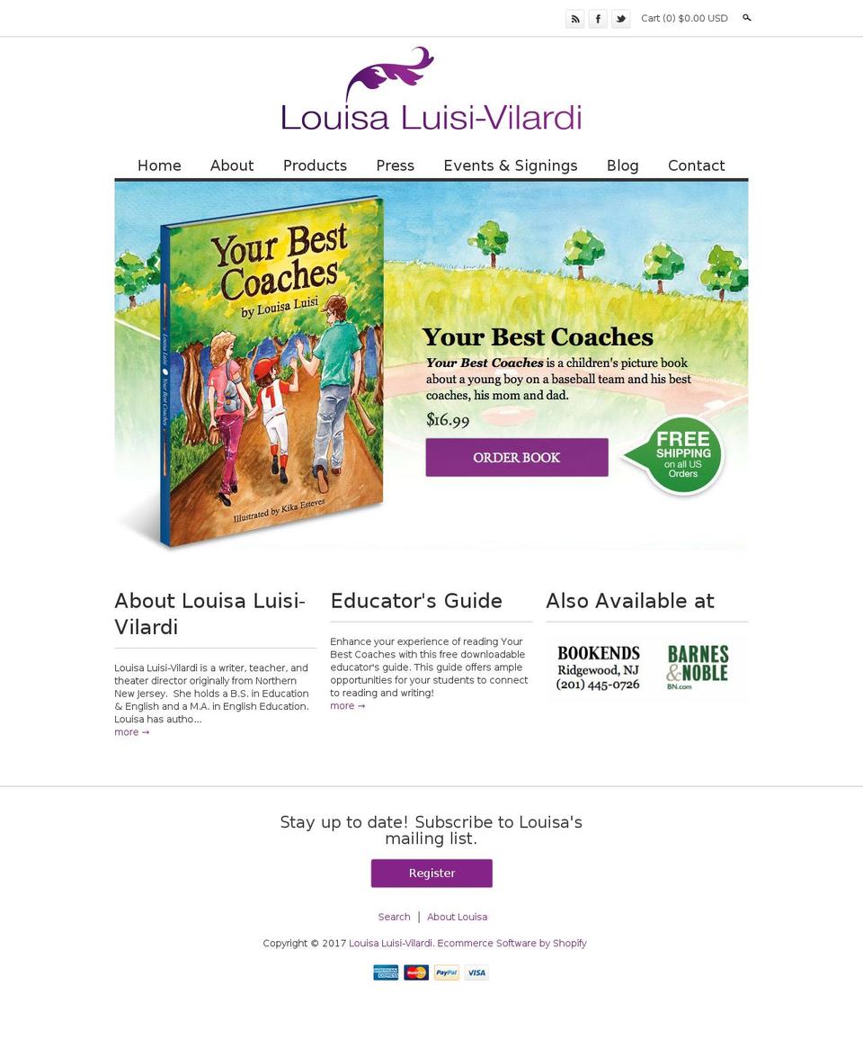 louisavilardi.com shopify website screenshot