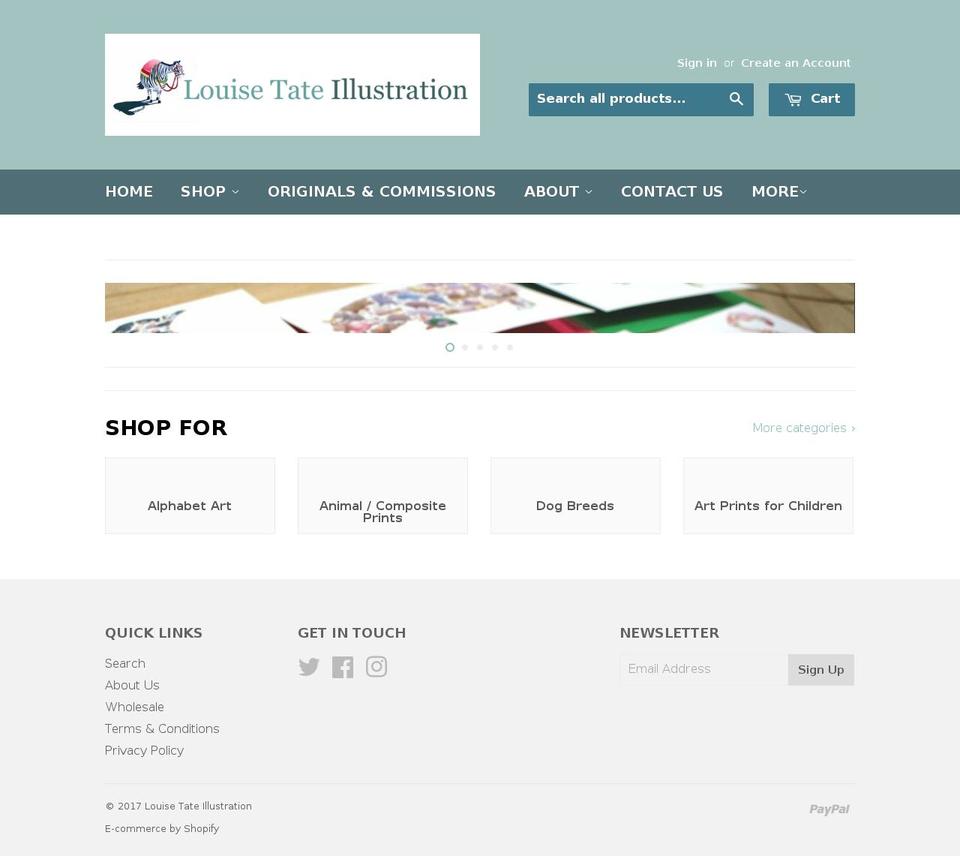 louise-tate.com shopify website screenshot