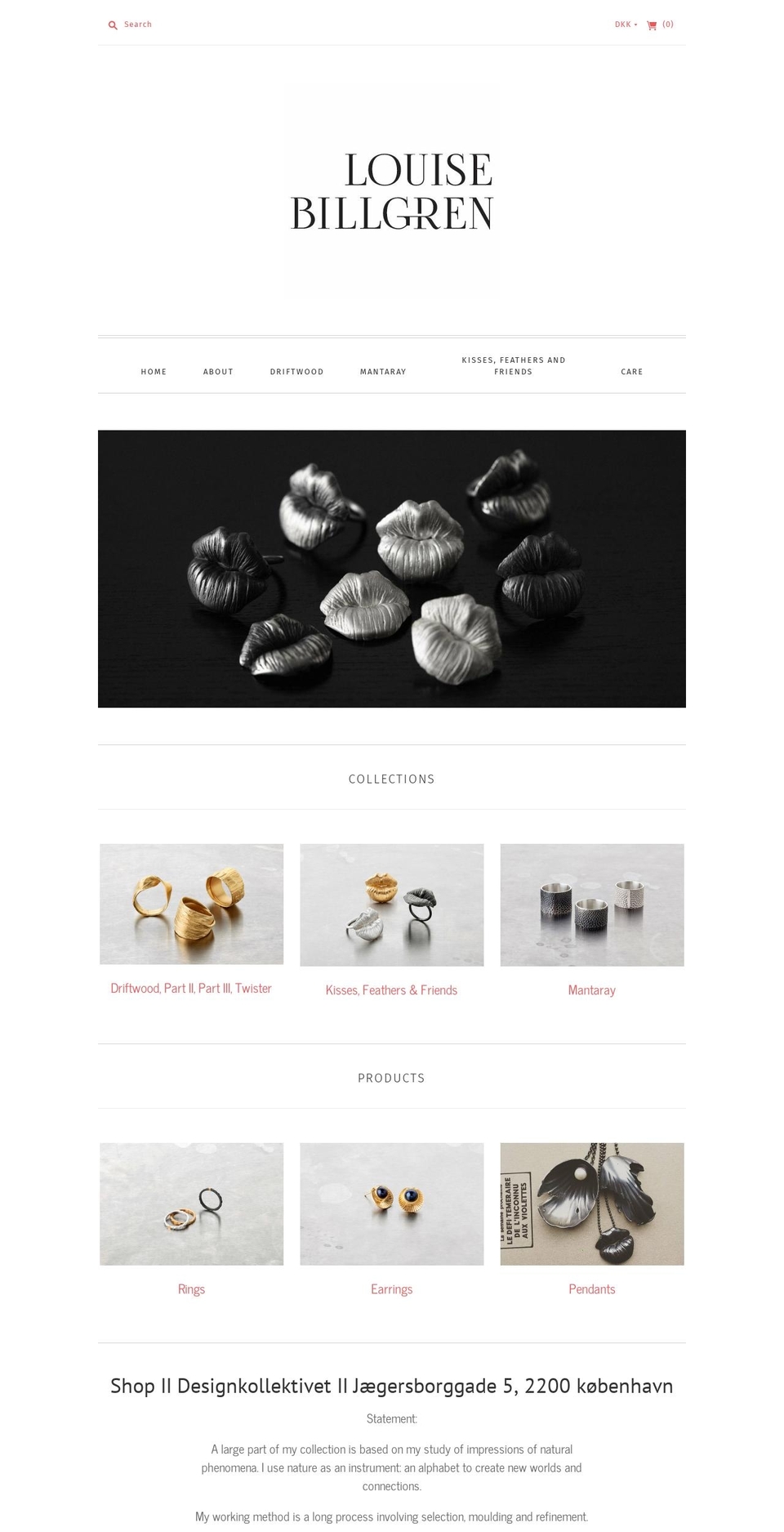 louisebillgren.com — Shopify storefront screenshot