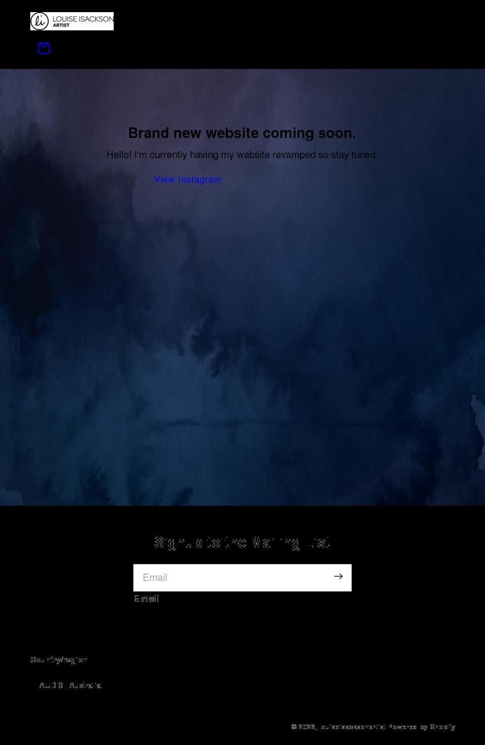 louiseisackson.com shopify website screenshot