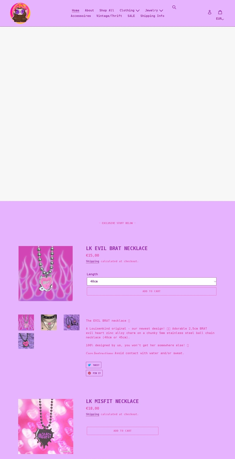 louisenkind.com shopify website screenshot