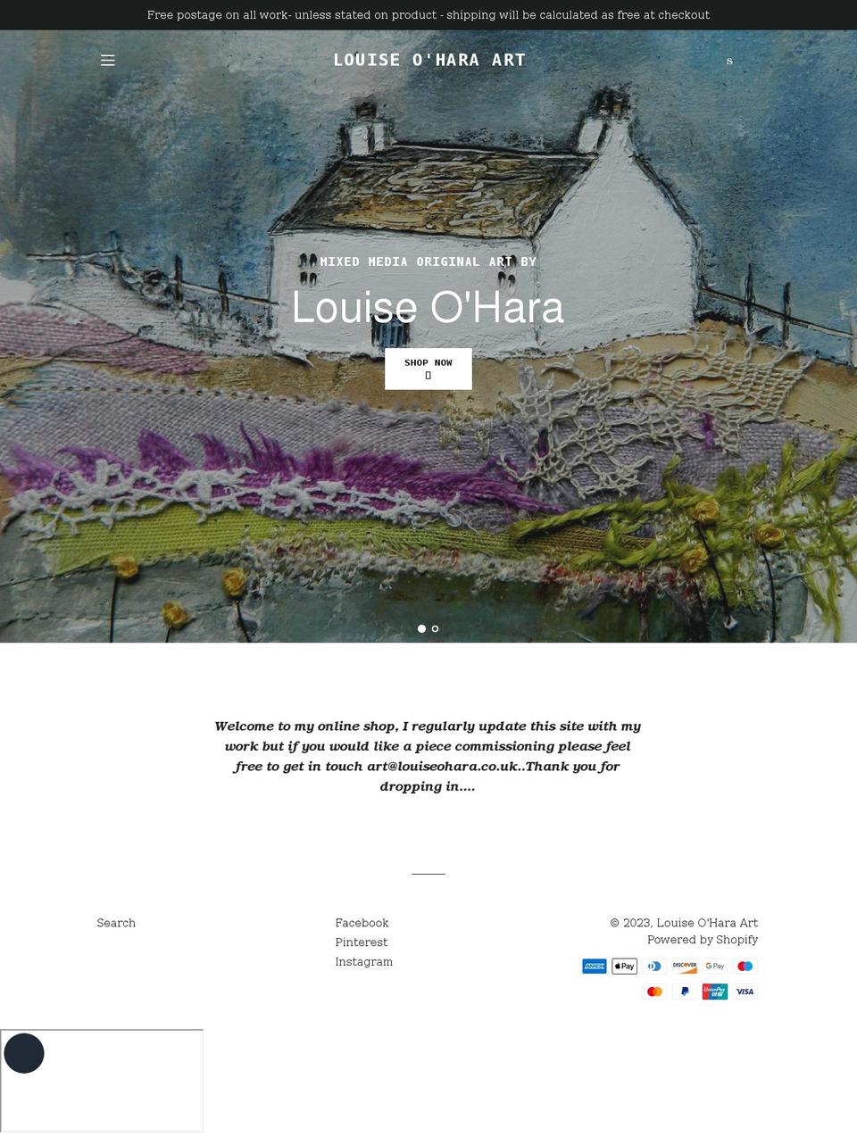 louiseohara.co.uk shopify website screenshot