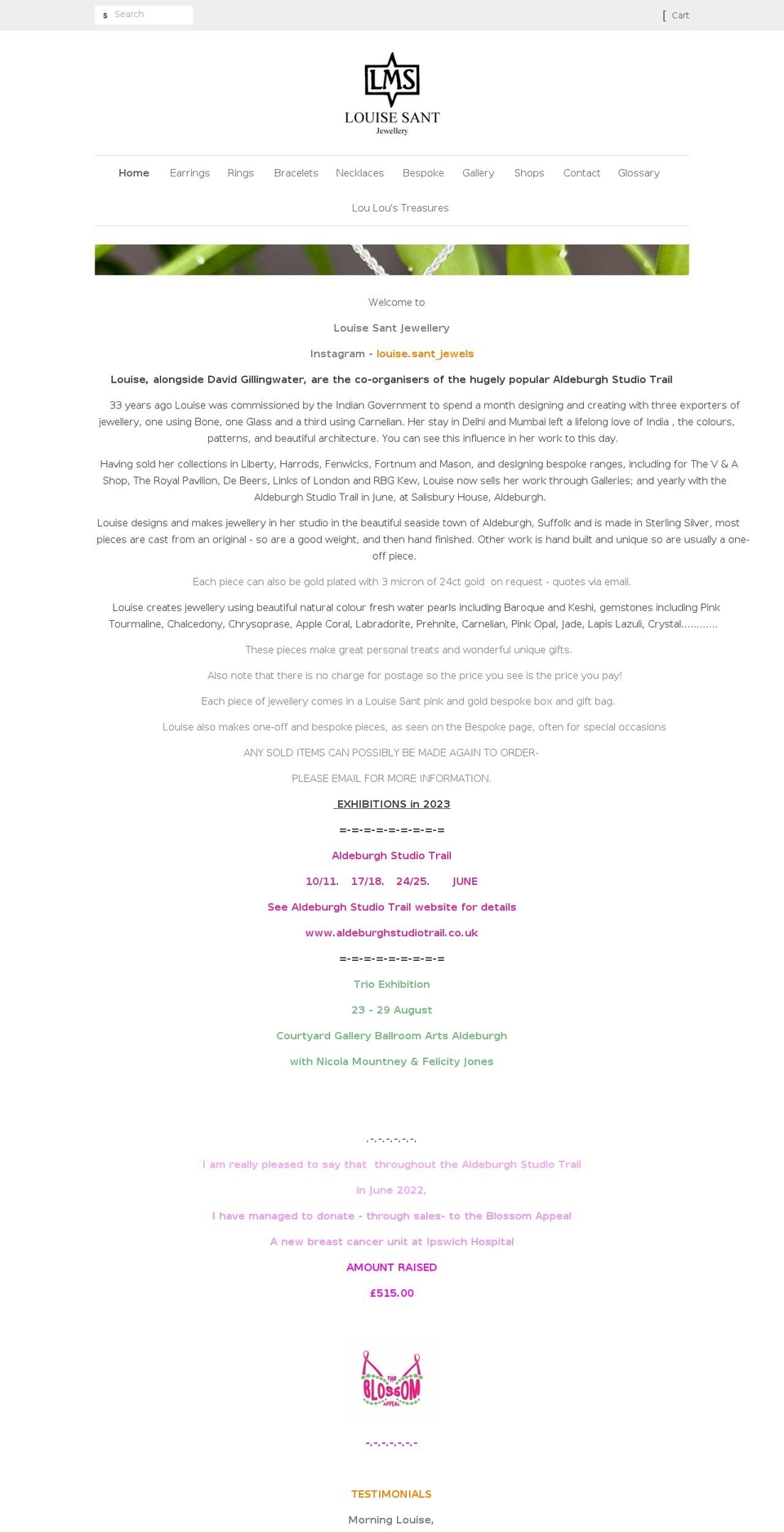 louisesant.co.uk shopify website screenshot