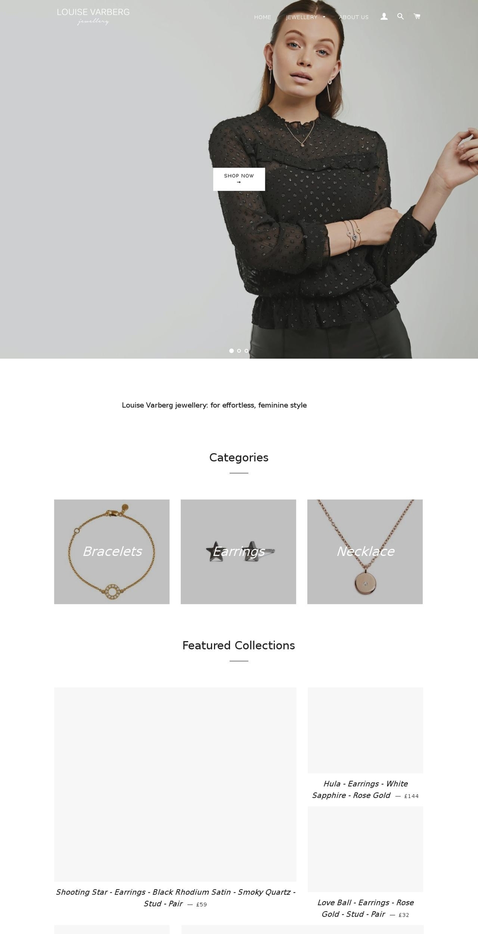 louisevarberg.com — Shopify storefront screenshot