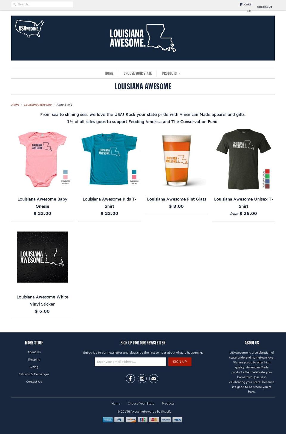 louisianaawesome.us shopify website screenshot