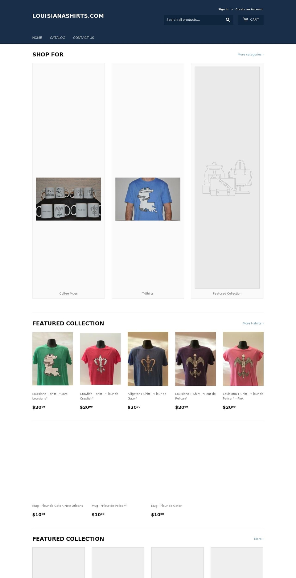 louisianashirts.com shopify website screenshot