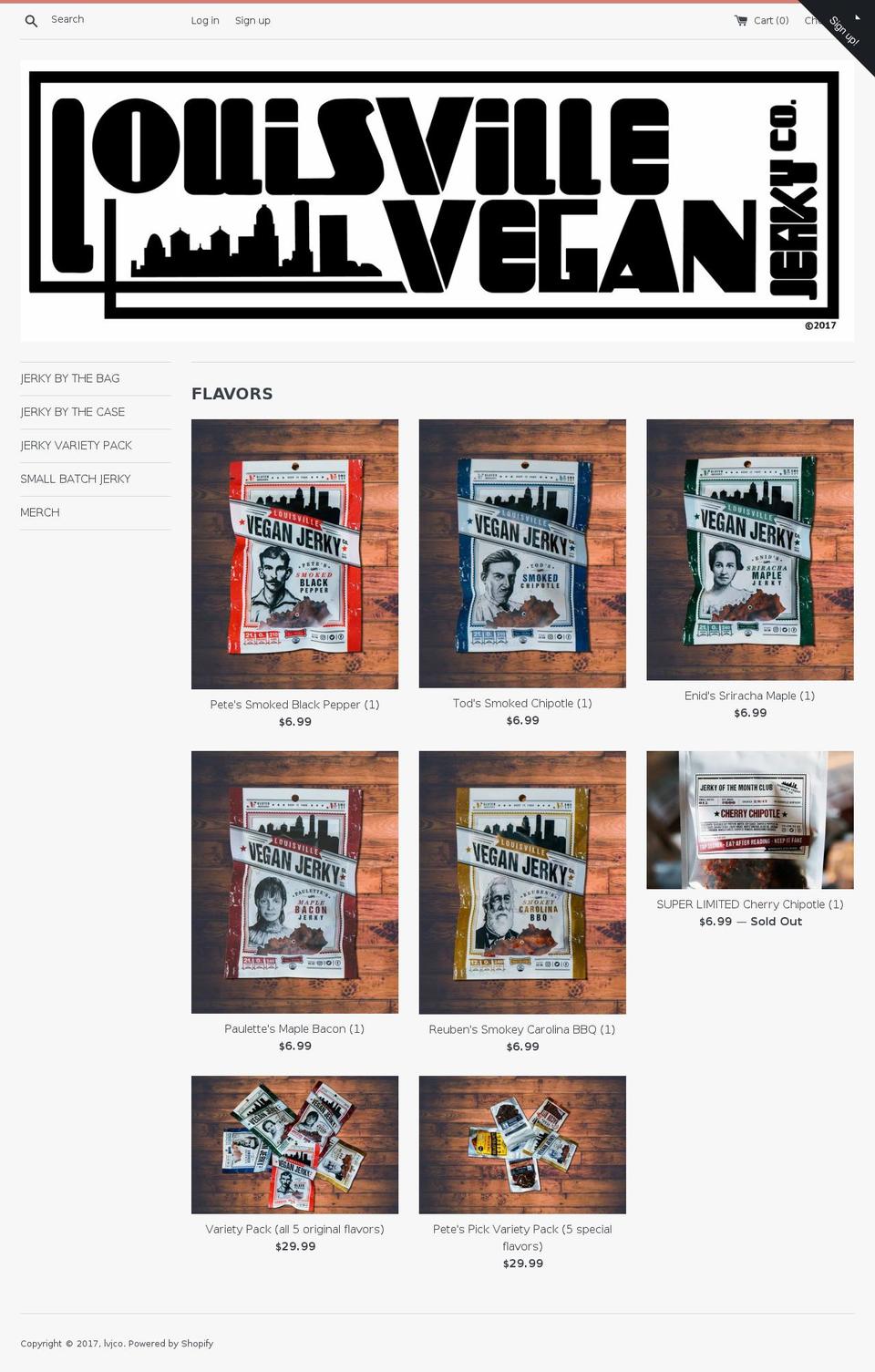 louisvilleveganfoods.com shopify website screenshot