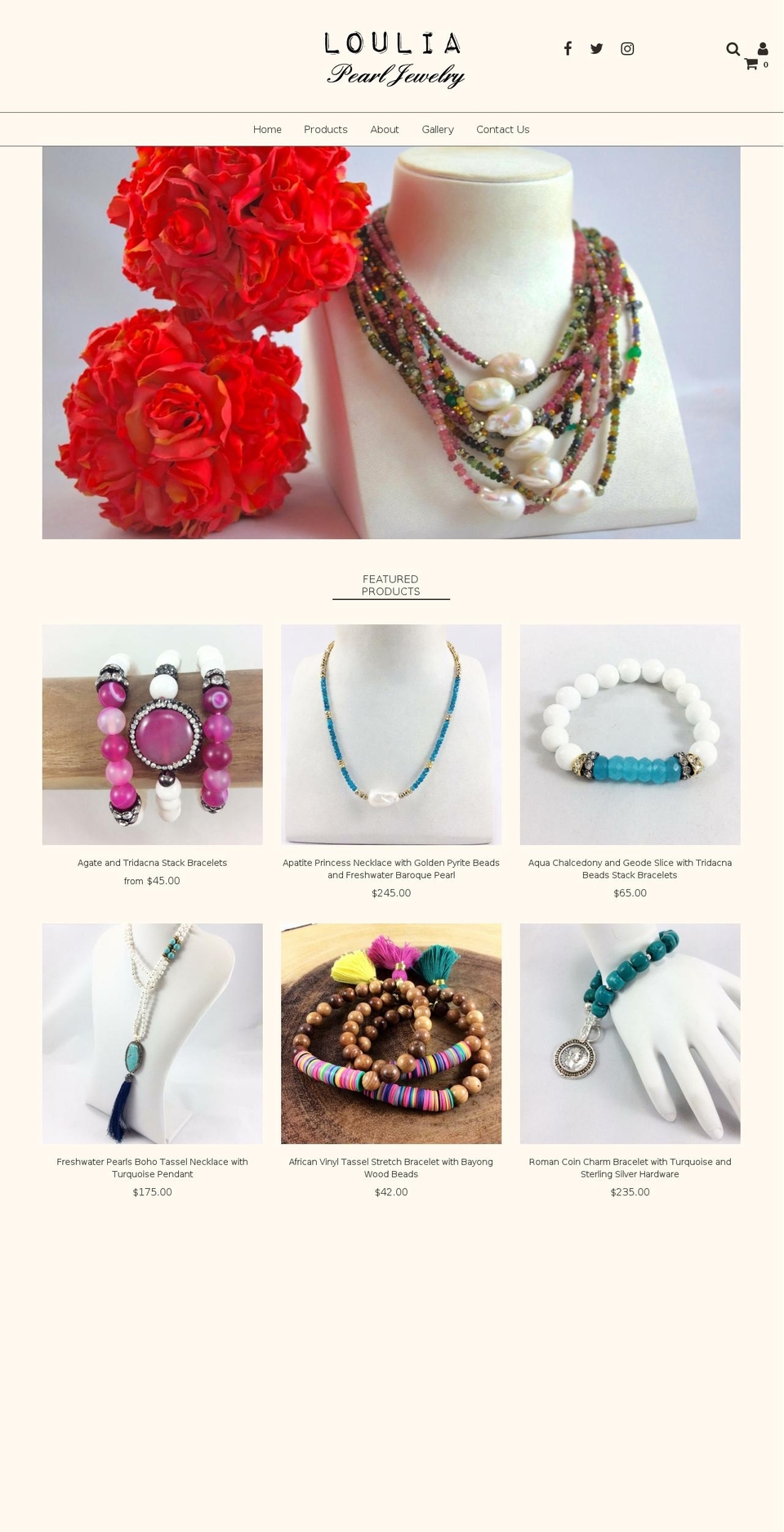 louliapearljewelry.com shopify website screenshot