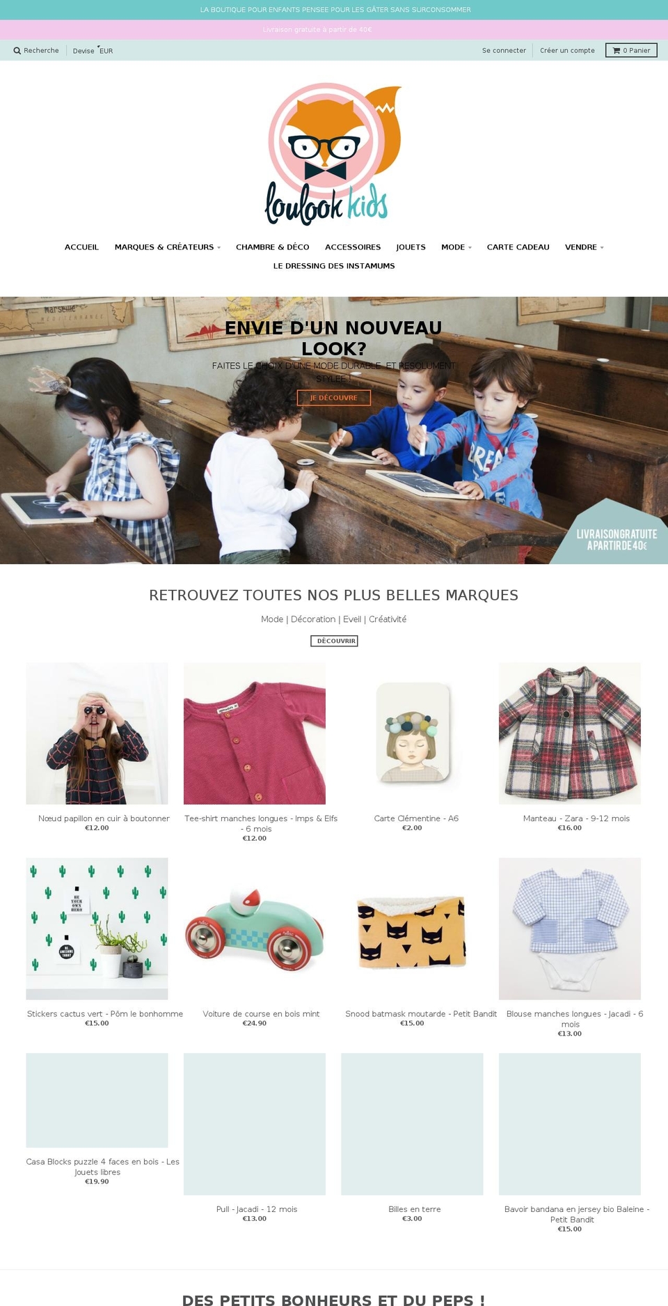 loulookkids.com — Shopify storefront screenshot