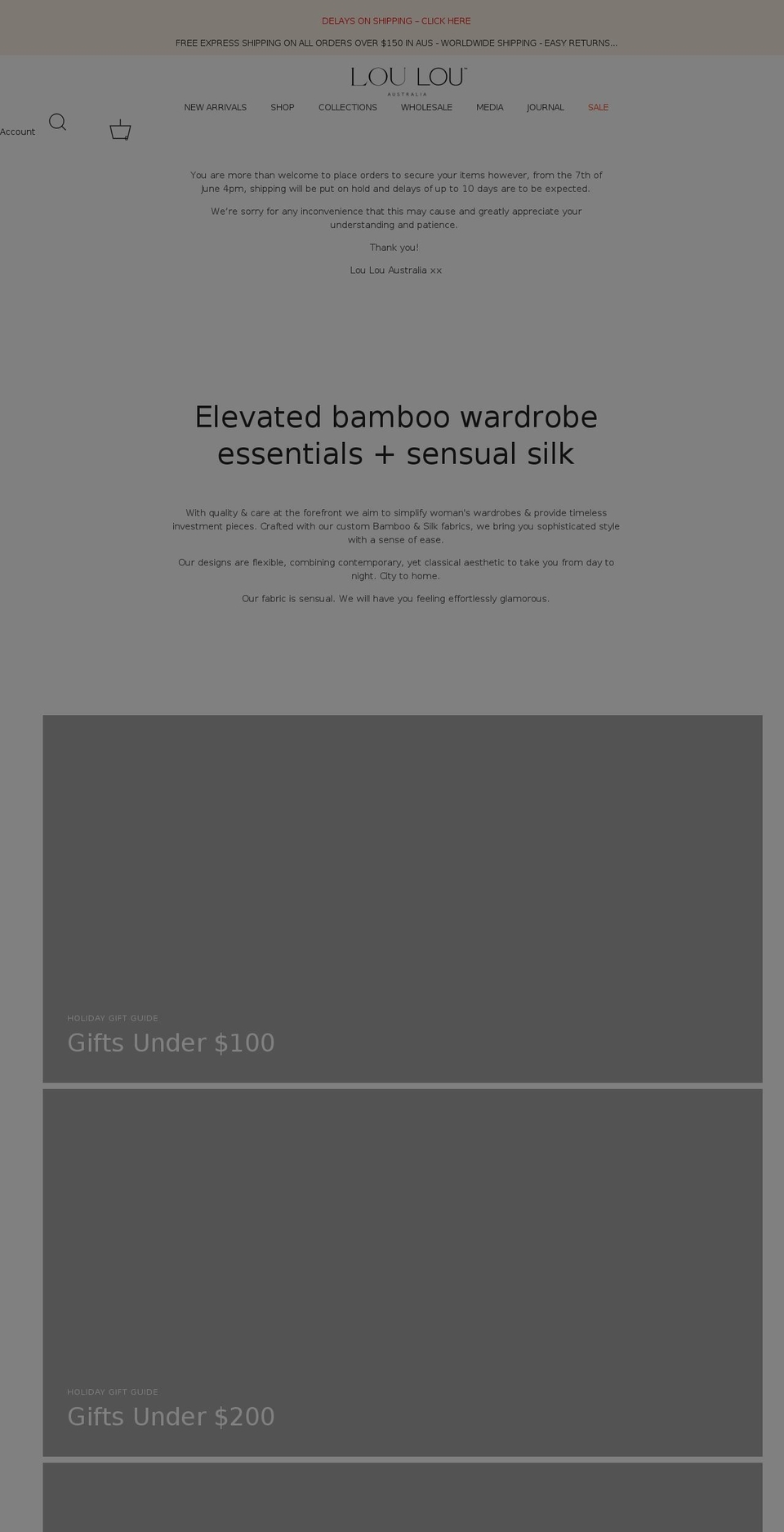 loulouaustralia.com.au shopify website screenshot
