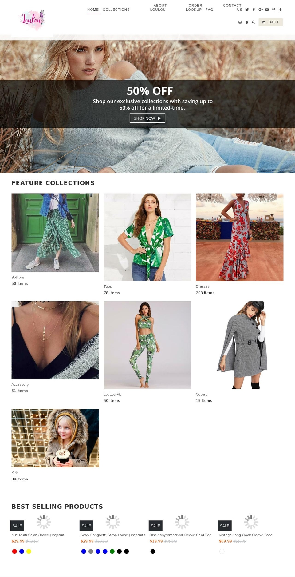 Lady Shopify theme site example louloustyle.com