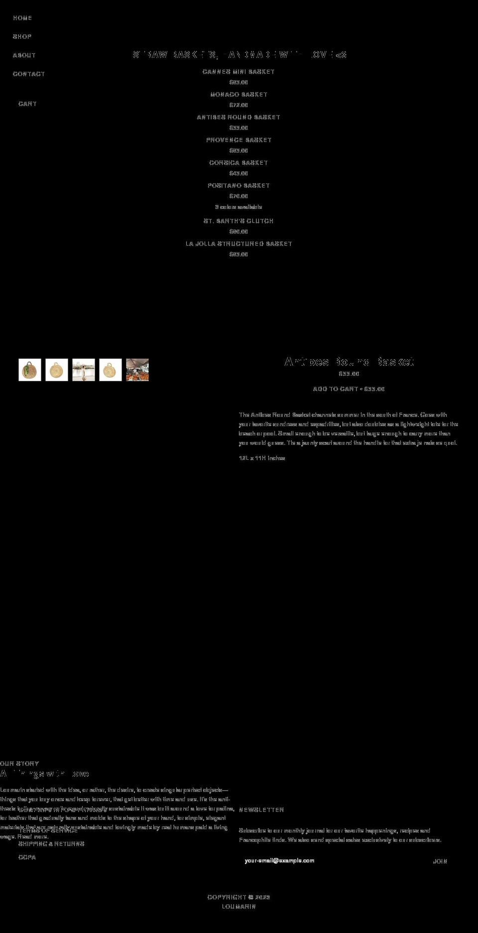 loumarin.com shopify website screenshot