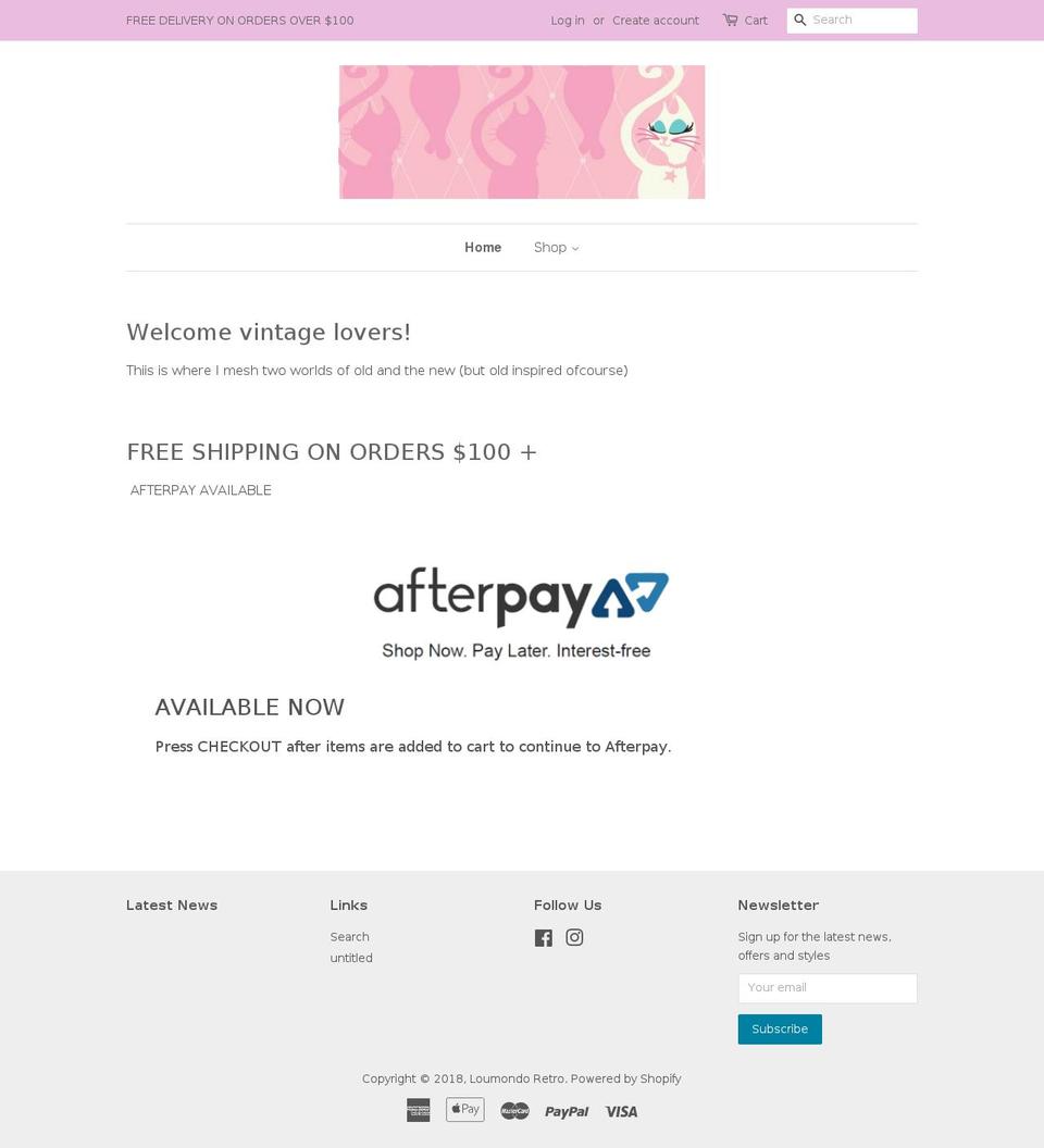 loumondoretro.com — Shopify storefront screenshot