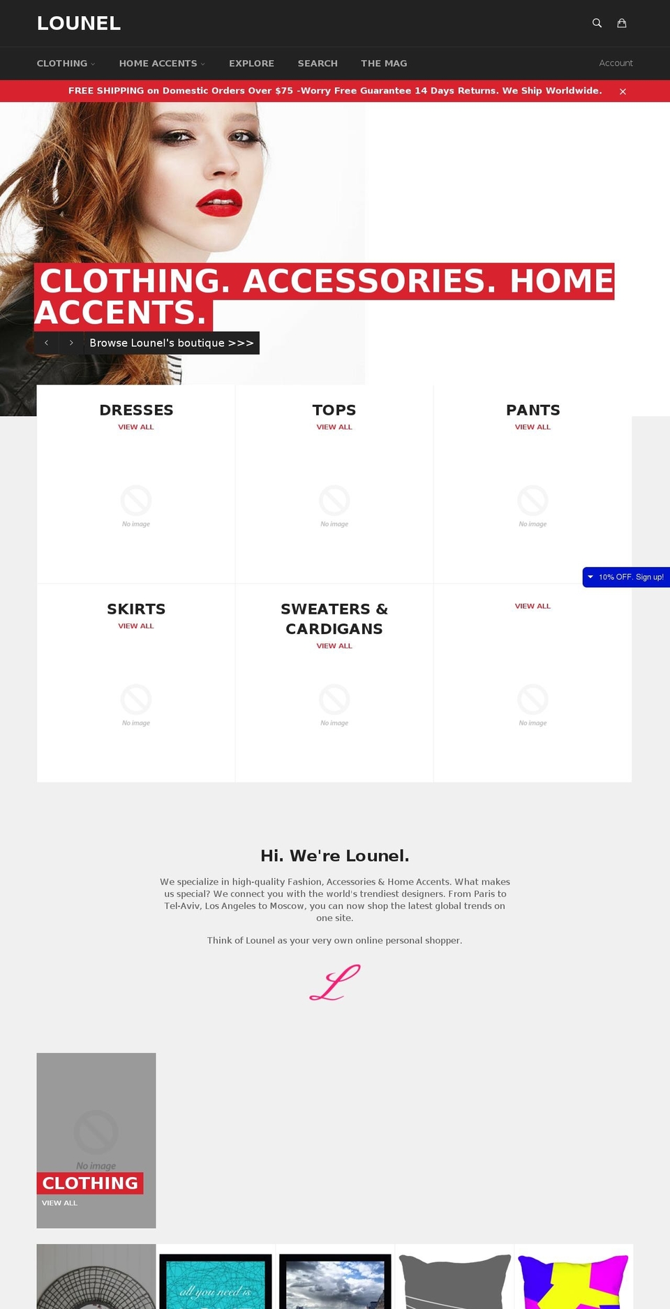 lounel.com shopify website screenshot