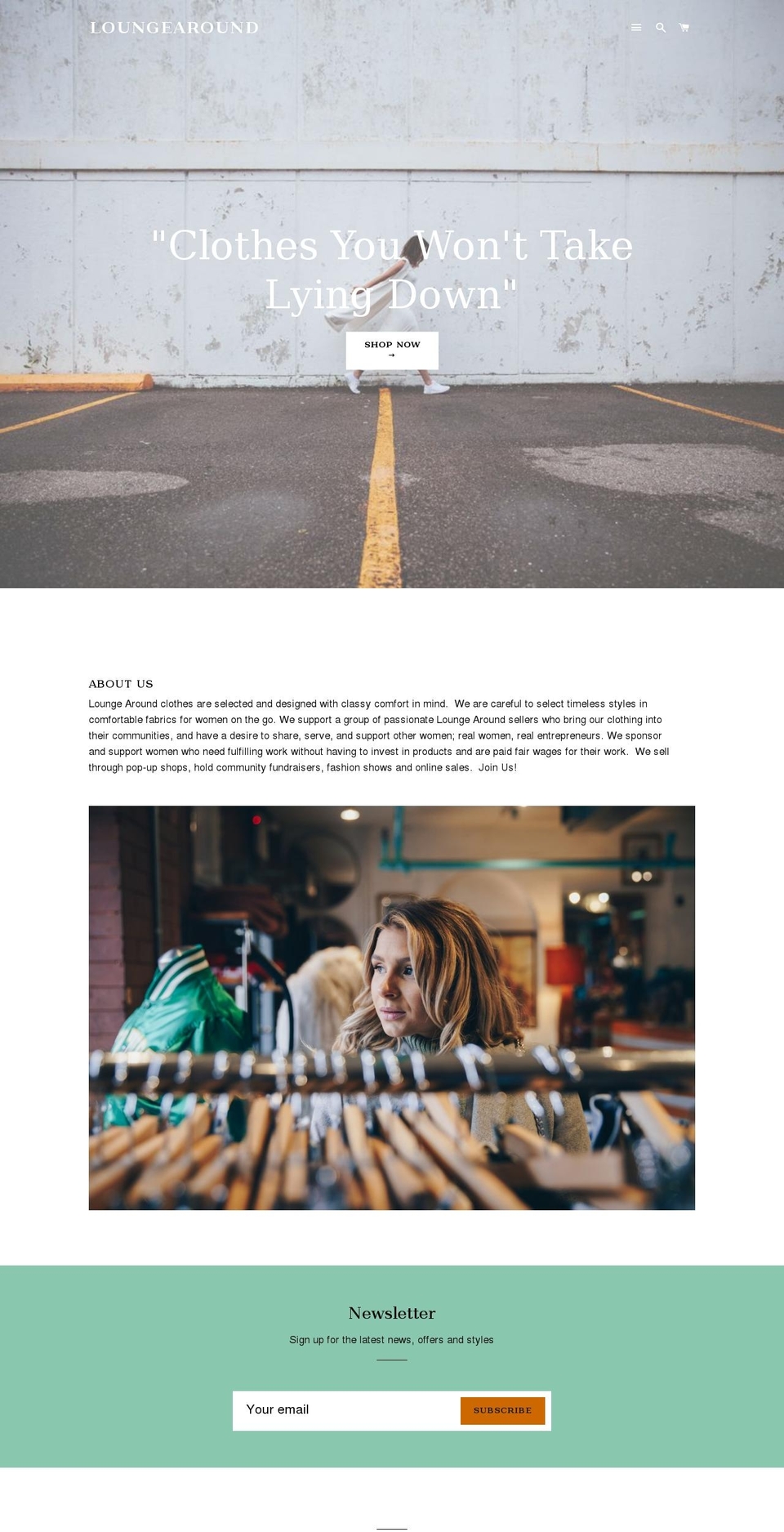 loungearoundclothing.com — Shopify storefront screenshot