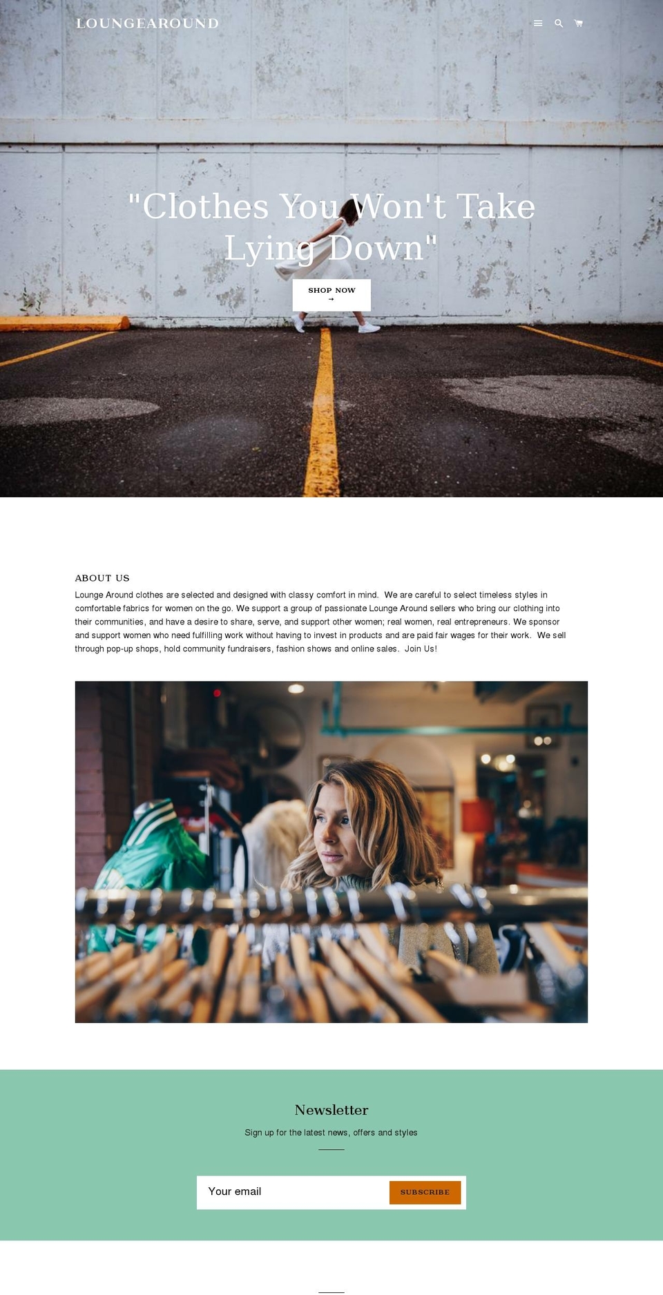 loungearoundcompany.com — Shopify storefront screenshot