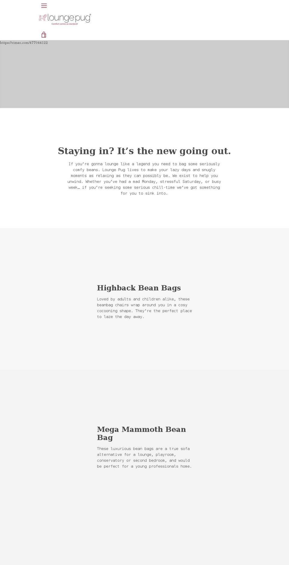 loungepug.co.uk shopify website screenshot